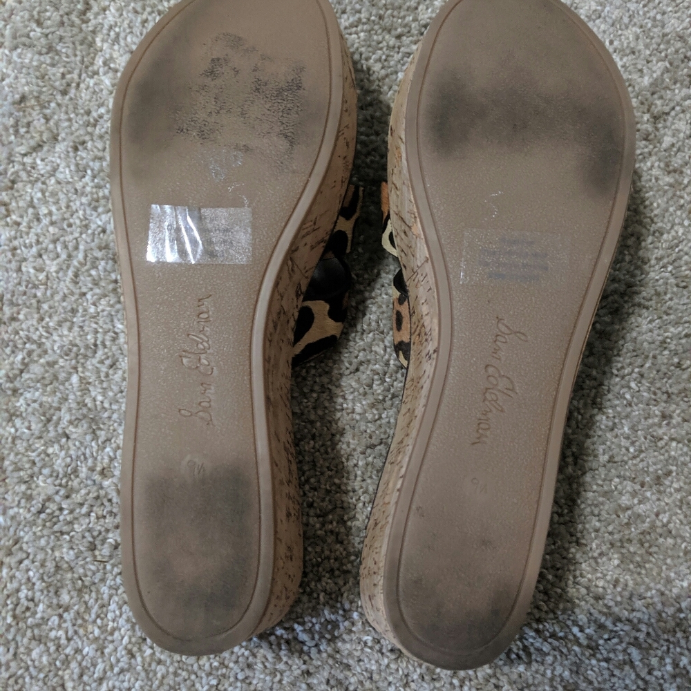 Sam Edelman Leopard Platform 3" Wedge Slides 9.5 - Picture 5 of 7